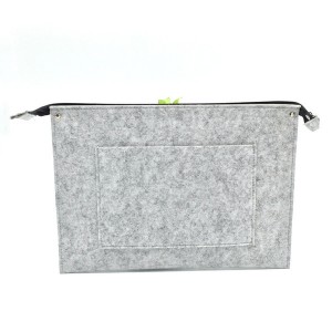 Чехол папка из войлока на молнии с наружным карманом для ноутбуков 12-12.9 дюймов Белый