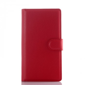 Чехол портмоне подставка на силиконовой основе с отсеком для карт на магнитной защелке для Lenovo P70 Красный
