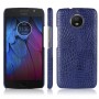 Чехол задняя накладка для Motorola Moto G5s с текстурой кожи, цвет Синий