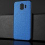 Силиконовый матовый непрозрачный чехол с текстурным покрытием Ткань для Samsung Galaxy J4, цвет Синий