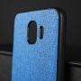 Силиконовый матовый непрозрачный чехол с текстурным покрытием Ткань для Samsung Galaxy J4, цвет Синий
