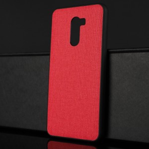 Силиконовый матовый непрозрачный чехол с текстурным покрытием Джинса для Xiaomi Pocophone F1 Красный