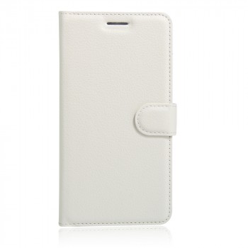 Чехол портмоне подставка для LG X Power 2 с магнитной защелкой и отделениями для карт Белый