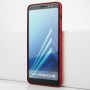 Пластиковый матовый полупрозрачный чехол с текстурным покрытием Точки для Samsung Galaxy A8 (2018), цвет Красный