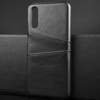 Чехол задняя накладка для Huawei P20 с текстурой кожи Черный
