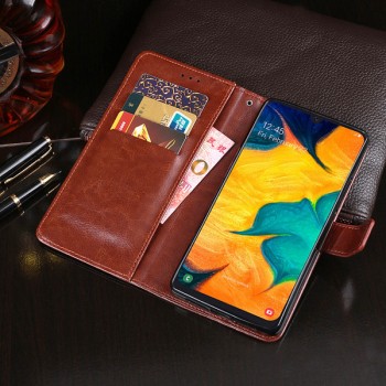 Глянцевый водоотталкивающий чехол портмоне подставка для Samsung Galaxy A20/A30 с магнитной защелкой и отделениями для карт