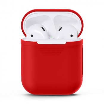 Силиконовый матовый чехол для Apple AirPods Красный