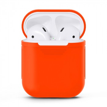 Силиконовый матовый чехол для Apple AirPods Оранжевый