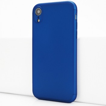Двухкомпонентный сборный пластиковый матовый чехол для Iphone Xr Синий
