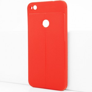 Чехол задняя накладка для Huawei Honor 8 Lite с текстурой кожи Красный
