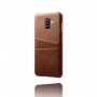 Чехол накладка текстурная отделка Кожа с отсеком для карт для Samsung Galaxy A6 Plus, цвет Черный