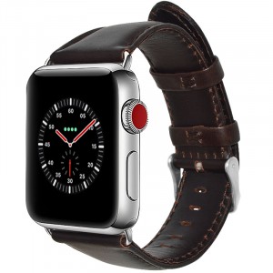 Кожаный водоотталкивающий ремешок для Apple Watch Series 4/5 40мм/Series 1/2/3 38мм Коричневый