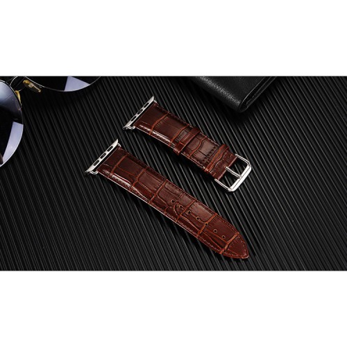 Кожаный ремешок текстура Крокодил для Apple Watch Series 4/5 40мм/Series 1/2/3 38мм