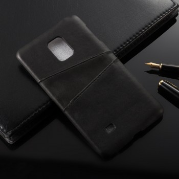 Чехол задняя накладка для Samsung Galaxy S5 Mini с текстурой кожи Черный