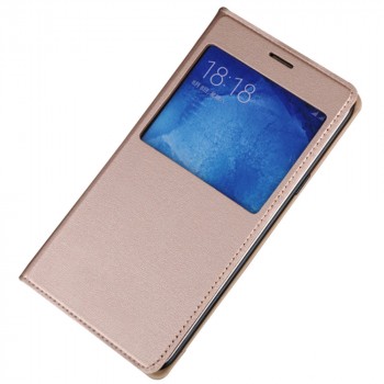 Чехол горизонтальная книжка на пластиковой встраиваемой основе с окном вызова для Samsung Galaxy J5