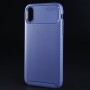 Силиконовый матовый непрозрачный чехол с текстурным покрытием Карбон для Iphone Xr, цвет Синий