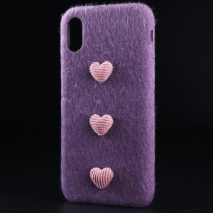 Пластиковый непрозрачный матовый дизайнерский чехол с текстурной тканевой отделкой для Iphone x10 Фиолетовый