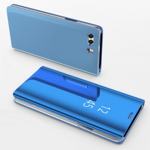 Пластиковый чехол с полупрозрачной крышкой с зеркальным покрытием для Huawei P10 Plus Синий