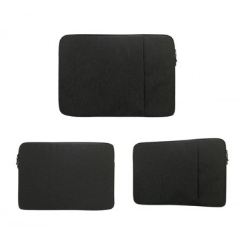 Чехол папка из влагостойкого текстиля с наружным карманом для ноутбуков 13-13.9 дюймов Черный