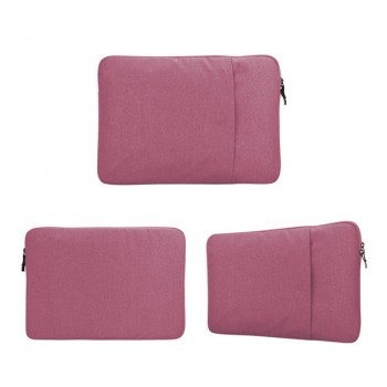 Чехол папка из влагостойкого текстиля с наружным карманом для ноутбуков 13-13.9 дюймов Розовый