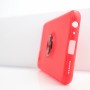 Силиконовый матовый непрозрачный чехол с встроенным кольцом-подставкой для Vivo Y81, цвет Красный
