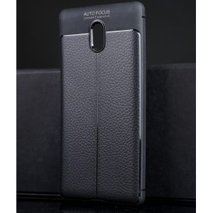 Чехол задняя накладка для Nokia 3 с текстурой кожи Черный