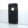 Силиконовый чехол накладка для Iphone 6/6s с текстурой кожи, цвет Черный