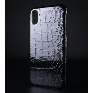 Пластиковый непрозрачный матовый чехол с текстурным покрытием Крокодил для Iphone Xr Черный