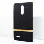 Флип чехол-книжка для LG K10 (2017) с текстурой ткани и функцией подставки, цвет Черный