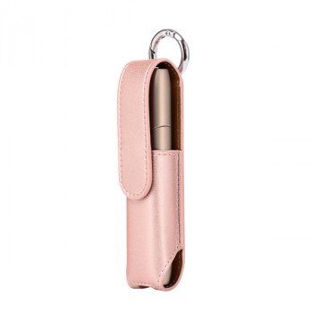 Глянцевый кожаный чехол на магнитной застежке с кольцом-держателем и доступом к зарядному разъему для IQOS 3 Multi Розовый