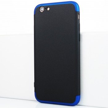 Двухкомпонентный сборный пластиковый матовый чехол для Iphone 6/6s Синий