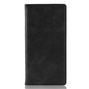 Винтажный чехол портмоне подставка на силиконовой основе с отсеком для карт для Xiaomi Mi Play  Черный