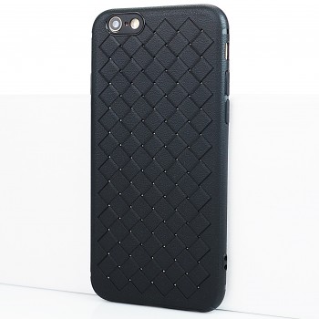 Силиконовый матовый непрозрачный чехол с текстурным покрытием Плетеная кожа для Iphone 6/6s