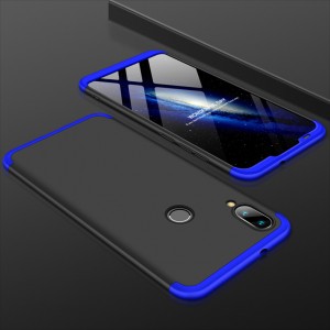 Двухкомпонентный сборный двухцветный пластиковый матовый чехол для Xiaomi Mi Play  Синий