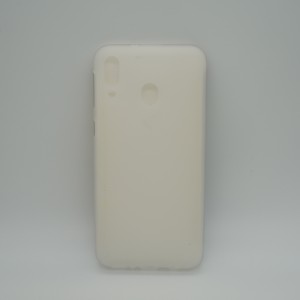 Силиконовый матовый полупрозрачный чехол для Samsung Galaxy M20  Белый