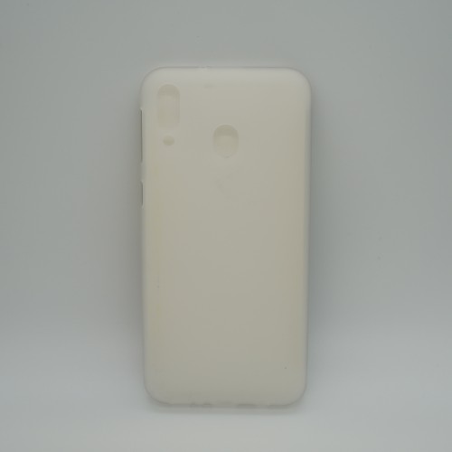 Силиконовый матовый полупрозрачный чехол для Samsung Galaxy M20 , цвет Белый