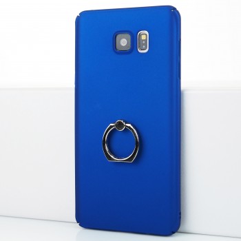 Пластиковый непрозрачный матовый чехол с улучшенной защитой элементов корпуса и встроенным кольцом-подставкой для Samsung Galaxy Note 5