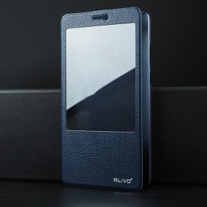 Чехол флип подставка на пластиковой основе с окном вызова для Huawei Honor Note 8 Синий