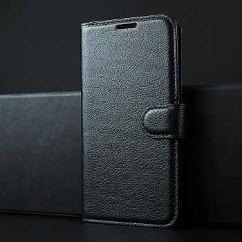 Чехол портмоне подставка на силиконовой основе с отсеком для карт на магнитной защелке для BlackBerry DTEK50 Черный
