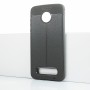Чехол задняя накладка для Motorola Moto Z2 Play с текстурой кожи, цвет Серый