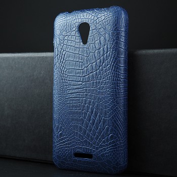 Чехол задняя накладка для Lenovo Vibe B с текстурой кожи Синий