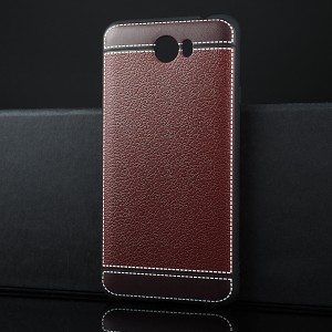 Чехол задняя накладка для Huawei Honor 5A с текстурой кожи Коричневый