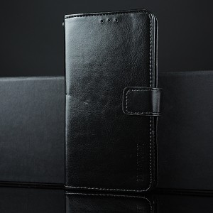Глянцевый водоотталкивающий чехол портмоне подставка на силиконовой основе с отсеком для карт на магнитной защелке для LG K10 (2017) Черный