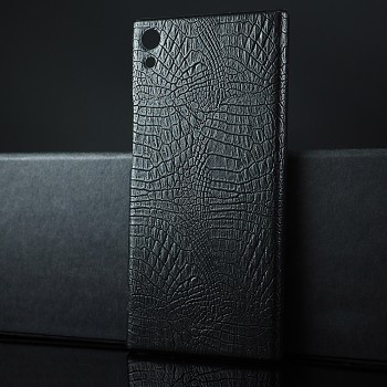 Чехол задняя накладка для Sony Xperia XA1 Ultra с текстурой кожи Черный