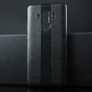 Чехол задняя накладка для Huawei Mate 10 Pro с текстурой кожи Черный