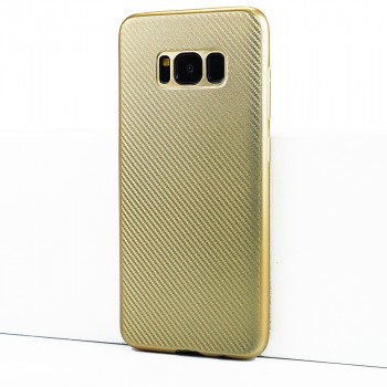 Матовый силиконовый чехол для Samsung Galaxy S8 с текстурным покрытием карбон