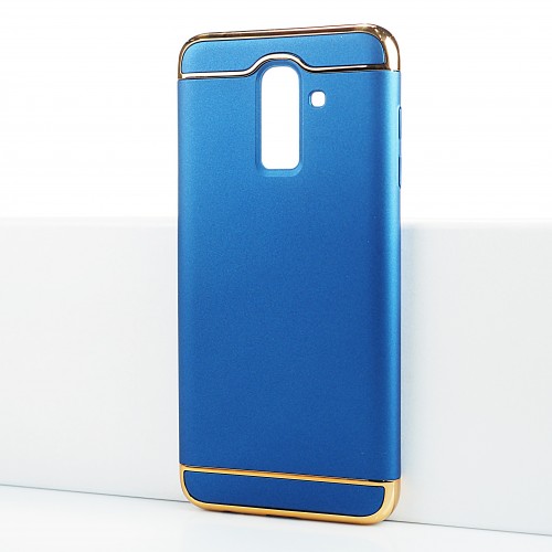Двухкомпонентный сборный двухцветный пластиковый матовый чехол для Samsung Galaxy J8, цвет Синий