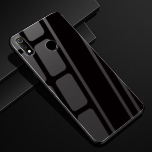 Силиконовый матовый непрозрачный чехол с поликарбонатной накладкой для Realme 3 Pro Черный