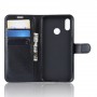 Чехол портмоне подставка на силиконовой основе с отсеком для карт на магнитной защелке для Realme 3 , цвет Черный