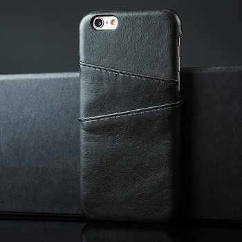 Чехол задняя накладка для Iphone 6/6s с текстурой кожи Черный